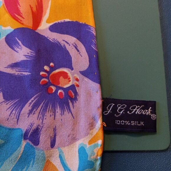 J.G. Hook Silk Floral and Fruit Scarf - Picture 1 of 7